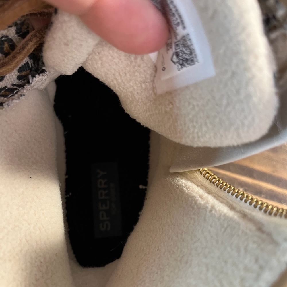Sperry Boots Women’s Size 8.5 Saltwater Leopard Print Duck Boots STS85919 Used - Picture 9 of 9